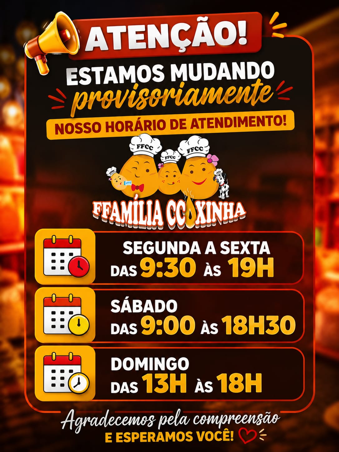 Horário de funcionamento